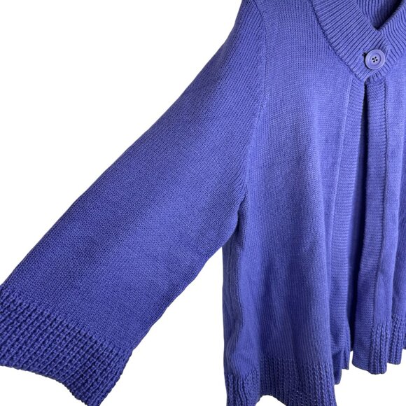 Croft & Barrow Women's 1X Purple Cardigan Knit‎ Sweater Single Button Closure - Picture 4 of 7